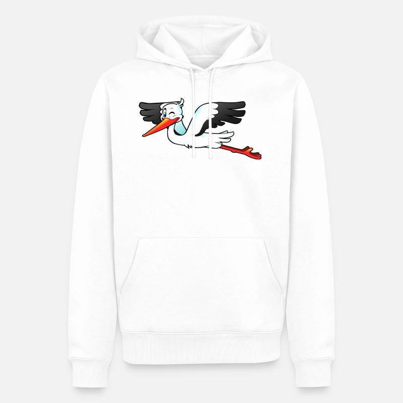 storch - Männer Premium Bio Hoodie - Weiß