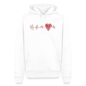 EKG mit kleinen Herzen - Männer Premium Bio Hoodie - Weiß - Vorne - Nico (187cm)