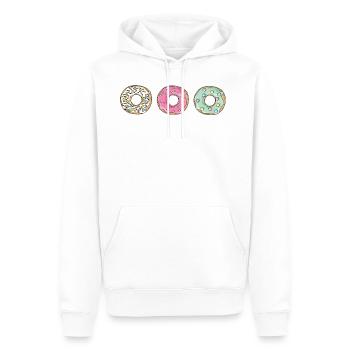 Donut Muffin Kaffee Bunt Essen Lustig Geschenkidee - Männer Premium Bio Hoodie - Weiß - Vorne - Nico (187cm)
