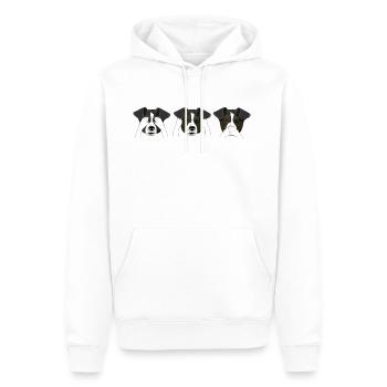 Three dogs - do not see, hear, say - Men’s Premium Organic Hoodie - white - Front - Nico (187cm)