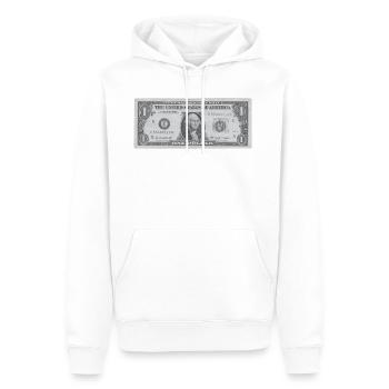 Dollarschein - Dollar für geldgeile Kapitalisten - Sweat à capuche Premium bio Homme - blanc - Devant - Nico (187cm)