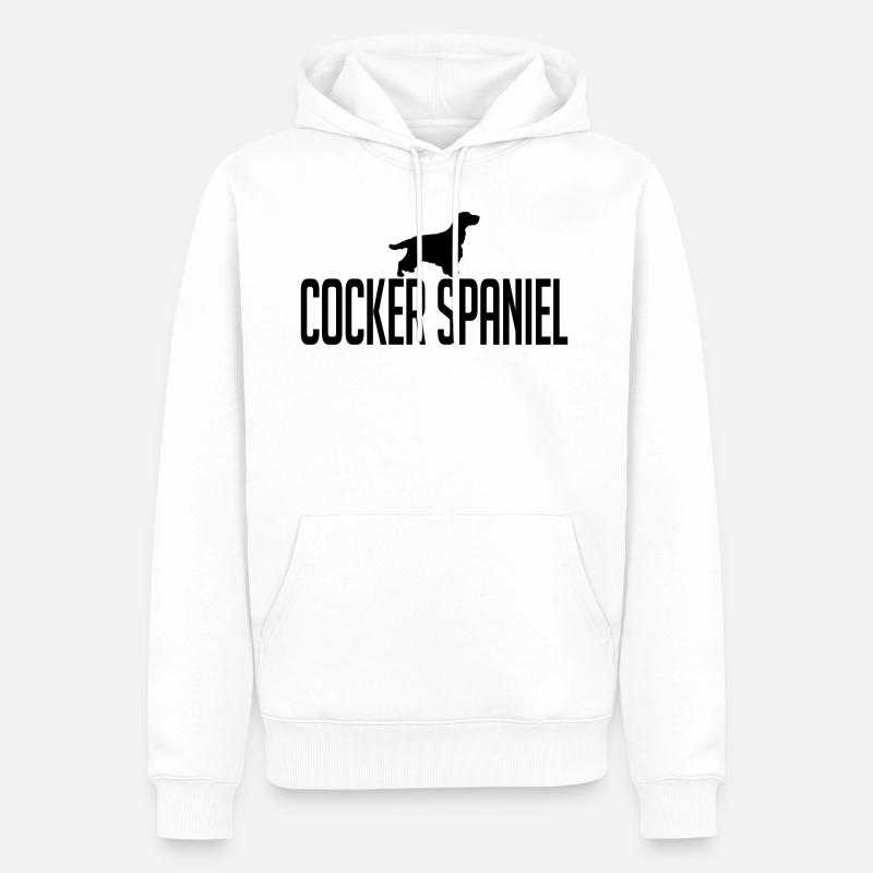 race COCKER - Sweat à capuche Premium bio Homme - blanc