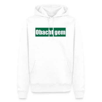 Obacht gem - Männer Premium Bio Hoodie - Weiß - Vorne - Nico (187cm)