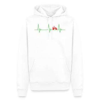 Battement de coeur tracteur agriculture agriculteur - Sweat à capuche Premium bio Homme - blanc - Devant - Nico (187cm)