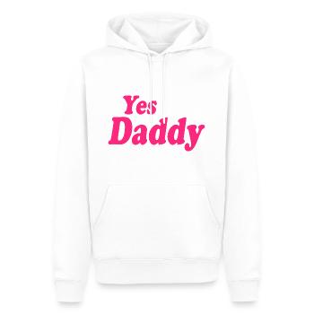 Yes daddy - Sweat à capuche Premium bio Homme - blanc - Devant - Nico (187cm)