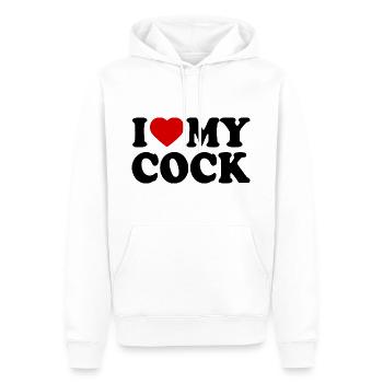 I love my cock - Männer Premium Bio Hoodie - Weiß - Vorne - Nico (187cm)