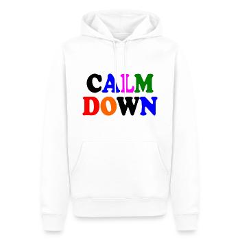 Calm down - Sweat à capuche Premium bio Homme - blanc - Devant - Nico (187cm)