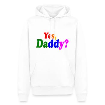 Yes daddy - Sweat à capuche Premium bio Homme - blanc - Devant - Nico (187cm)