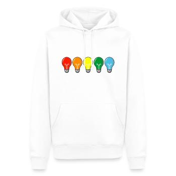 farbige Glühbirnen - Männer Premium Bio Hoodie - Weiß - Vorne - Nico (187cm)