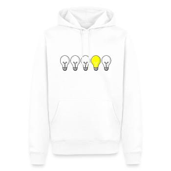 5 light bulbs - light on - Men’s Premium Organic Hoodie - white - Front - Nico (187cm)
