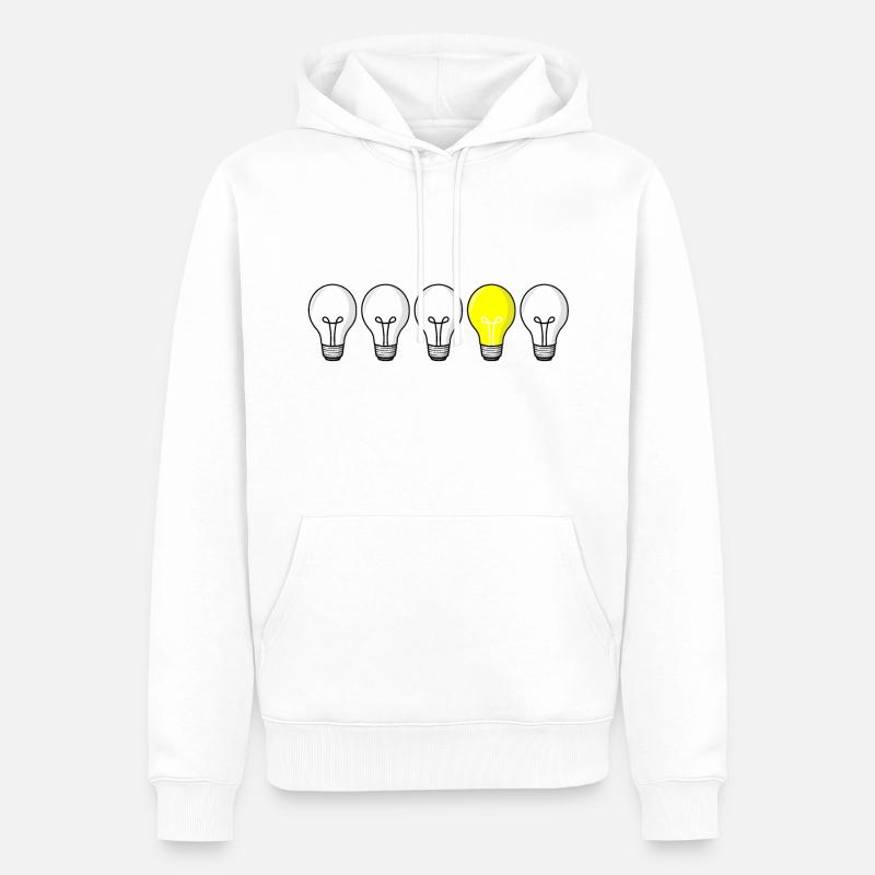 5 Glühbirnen - Licht aufgehen - Männer Premium Bio Hoodie - Weiß