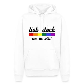 Lieb Doch Wen Du Willst - LGBTQ Spruch - Männer Premium Bio Hoodie - Weiß - Vorne - Nico (187cm)