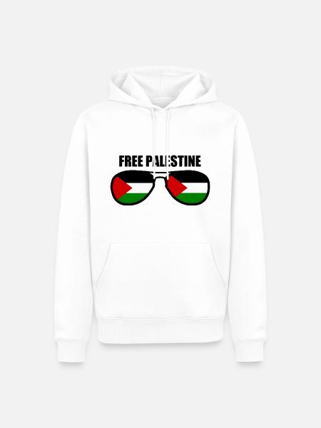 Free palestine - Männer Premium Bio Hoodie - Weiß