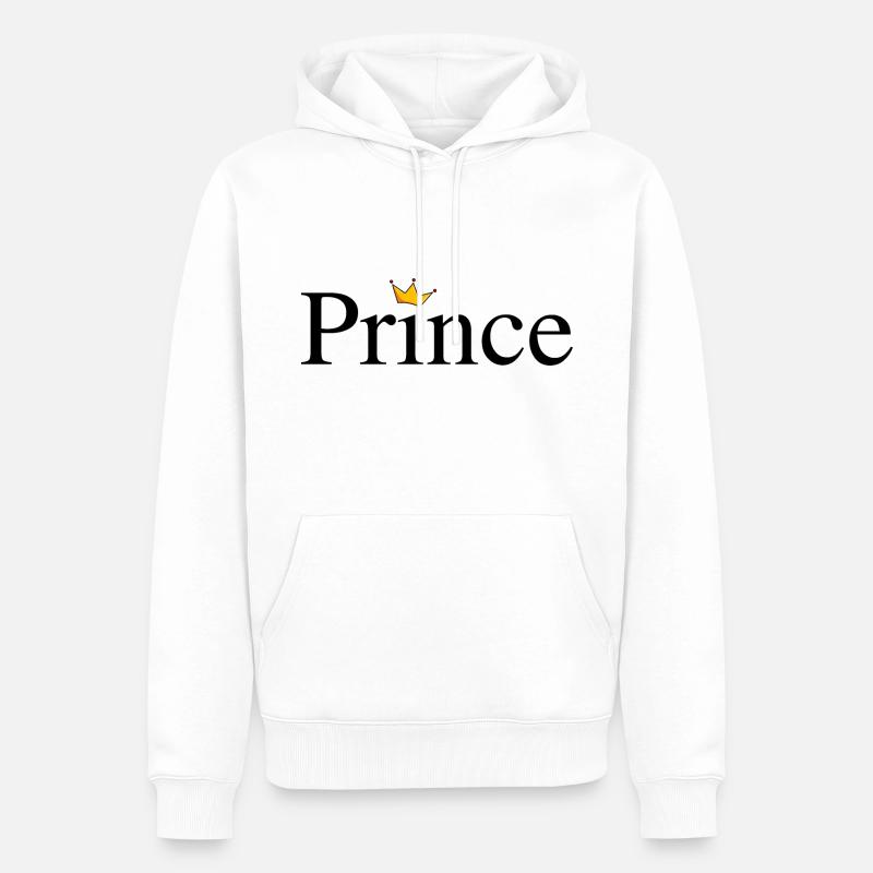 Prince mit Krone - Männer Premium Bio Hoodie - Weiß