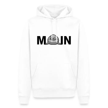 Moin mit Robbe - Männer Premium Bio Hoodie - Weiß - Vorne - Nico (187cm)