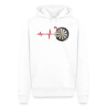 Geschenk Heartbeat Dart - Männer Premium Bio Hoodie - Weiß - Vorne - Nico (187cm)