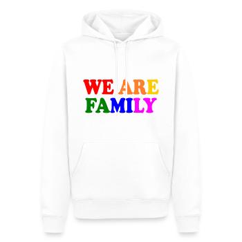 We are family lgbt - Sweat à capuche Premium bio Homme - blanc - Devant - Nico (187cm)