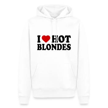 I love hot blondes - Sweat à capuche Premium bio Homme - blanc - Devant - Nico (187cm)