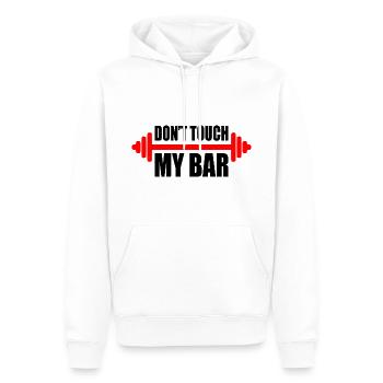 d'ont touch my bar - Sweat à capuche Premium bio Homme - blanc - Devant - Nico (187cm)