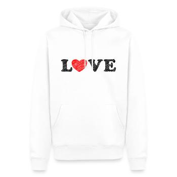 Gribouillis cardiaque - Sweat à capuche Premium bio Homme - blanc - Devant - Nico (187cm)