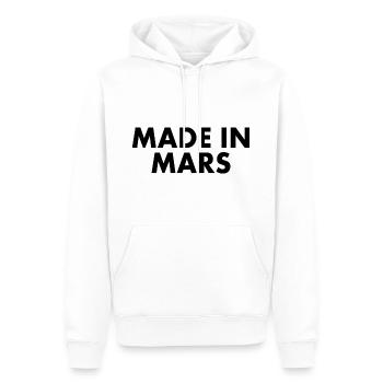 Made in mars - Männer Premium Bio Hoodie - Weiß - Vorne - Nico (187cm)