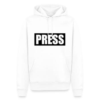 Press - Men’s Premium Organic Hoodie - white - Front - Nico (187cm)