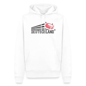 Deutschland Eishockey WM Puck Trikot Fan - Männer Premium Bio Hoodie - Weiß - Vorne - Nico (187cm)