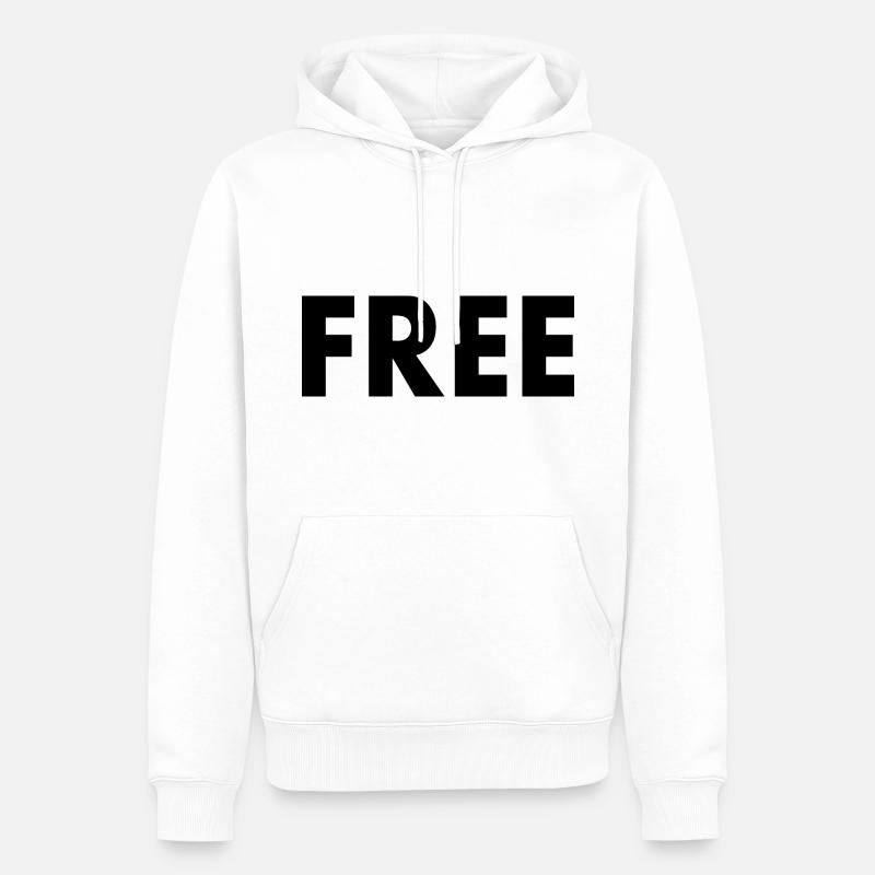Free - Sweat à capuche Premium bio Homme - blanc