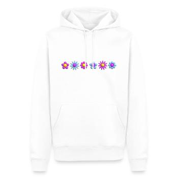 Fleurs en fleurs en rangée 3D - Sweat à capuche Premium bio Homme - blanc - Devant - Nico (187cm)