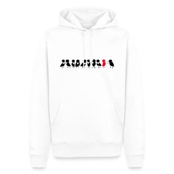 Vogelreihe Raben - Männer Premium Bio Hoodie - Weiß - Vorne - Nico (187cm)
