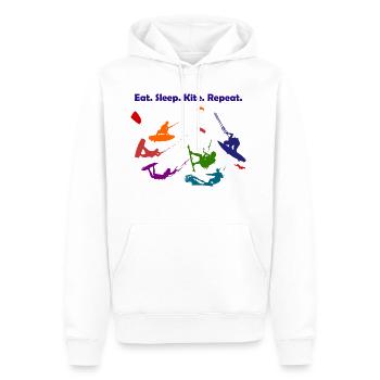 Kite - Männer Premium Bio Hoodie - Weiß - Vorne - Nico (187cm)