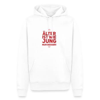 ALT sein ist GEIL - Männer Premium Bio Hoodie - Weiß - Vorne - Nico (187cm)