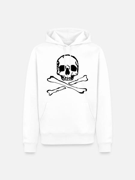 Skull Skull Bones Tattoo Style - Men’s Premium Organic Hoodie - white