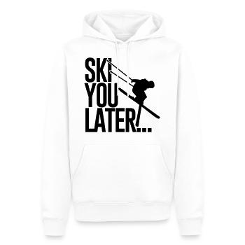 Plus tard de vous ski - ski montagne neige - ski- - Sweat à capuche Premium bio Homme - blanc - Devant - Nico (187cm)
