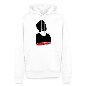 meatman - Männer Premium Bio Hoodie - Weiß - Vorne - Nico (187cm)
