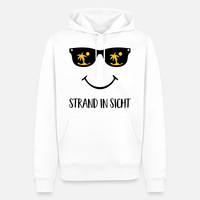 Strand in Sicht - Männer Premium Bio Hoodie - Weiß