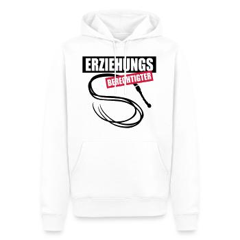 63 Erziehungs-Berechtigter Peitsche - Männer Premium Bio Hoodie - Weiß - Vorne - Nico (187cm)