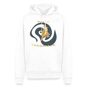 Specht - Männer Premium Bio Hoodie - Weiß - Vorne - Nico (187cm)
