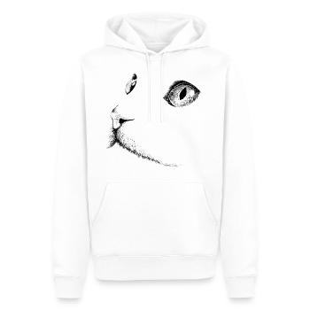 Tête de chat 1- visage de chat - Sweat à capuche Premium bio Homme - blanc - Devant - Nico (187cm)