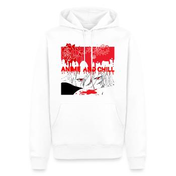 Anime - Sweat à capuche Premium bio Homme - blanc - Devant - Nico (187cm)