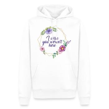 Wish You Werent Here Flower Frame Gift Idea - Men’s Premium Organic Hoodie - white - Front - Nico (187cm)