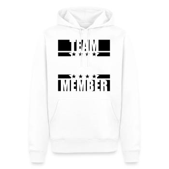 member team crew amis fête membre - Sweat à capuche Premium bio Homme - blanc - Devant - Nico (187cm)