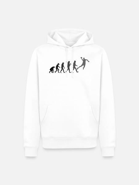 évolution vers le handball - Sweat à capuche Premium bio Homme - blanc
