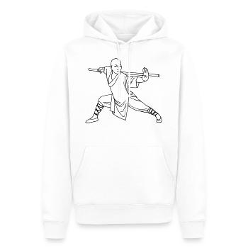 Kung Fu Shaolin Mönch - Männer Premium Bio Hoodie - Weiß - Vorne - Nico (187cm)