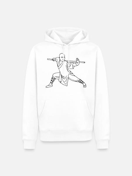 Kung Fu Shaolin Monk - Men’s Premium Organic Hoodie - white