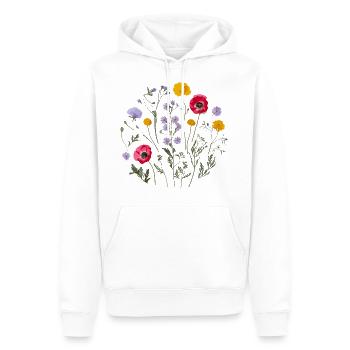 Wildflower Circle: Colorful Natural Beauty - Men’s Premium Organic Hoodie - white - Front - Nico (187cm)
