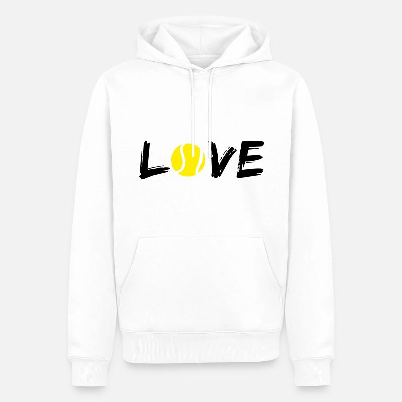Aimer le tennis - Sweat à capuche Premium bio Homme - blanc