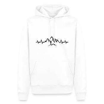 Trail running Herzschlag, Laufen Puls - Mann - Männer Premium Bio Hoodie - Weiß - Vorne - Nico (187cm)