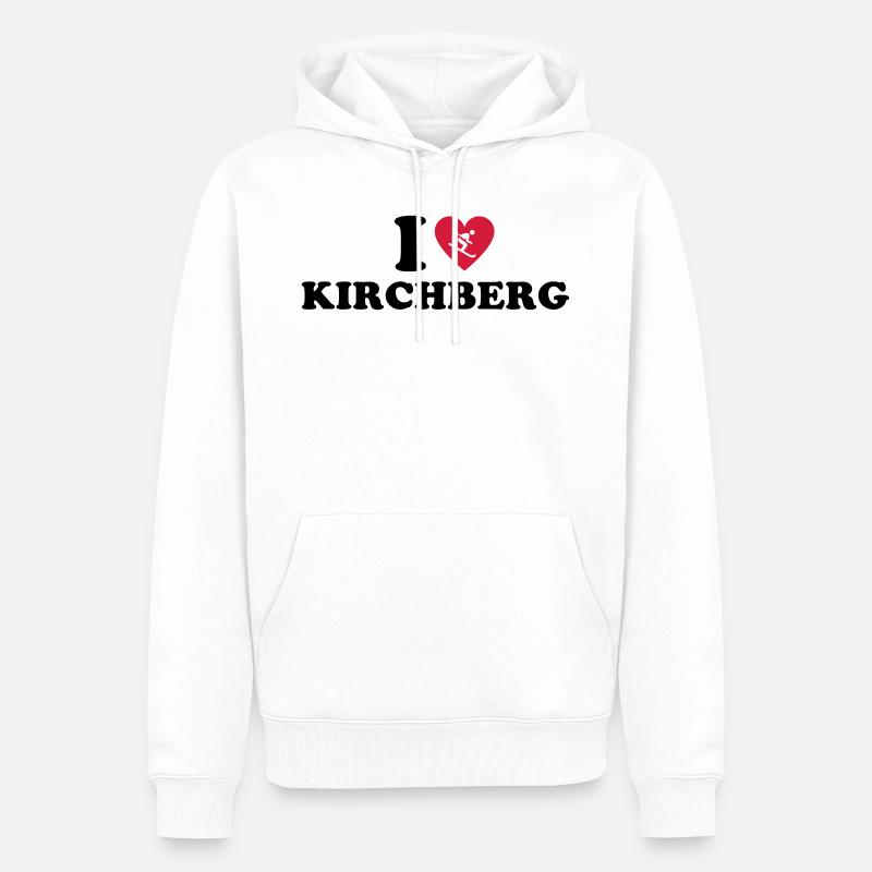 J'adore Kirchberg - Sweat à capuche Premium bio Homme - blanc