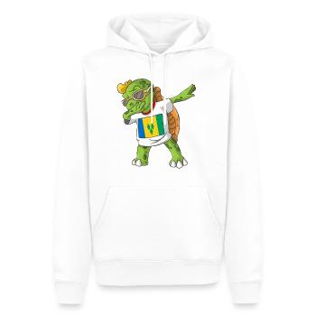 Saint-Vincent-et-les-Grenadines tortue tamponnant - Sweat à capuche Premium bio Homme - blanc - Devant - Nico (187cm)